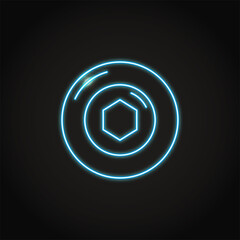 Neon token in bubble icon