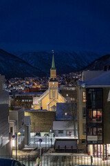 View of the Norway city in winter