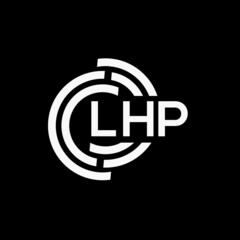 LHP letter logo design on black background.LHP creative initials letter logo concept.LHP vector letter design.