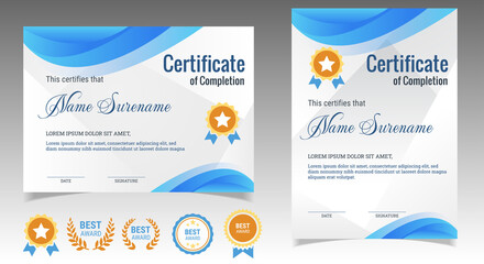 Professional diploma certificate template in premium style