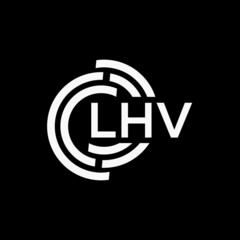 LHV letter logo design on black background.LHV creative initials letter logo concept.LHV vector letter design.