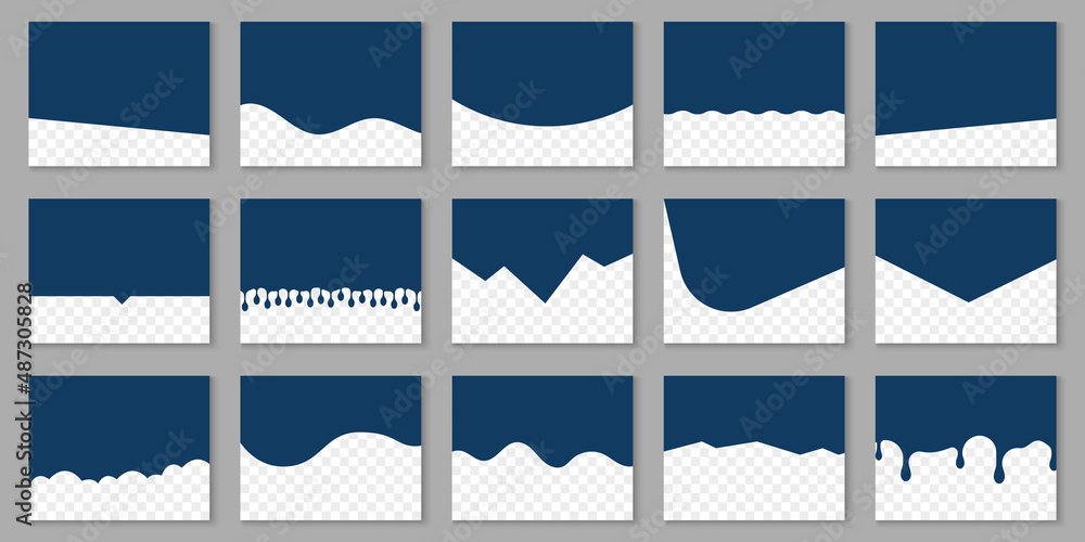 Poster set of template dividers shapes for website. curve lines, drops, wave collection of design element f