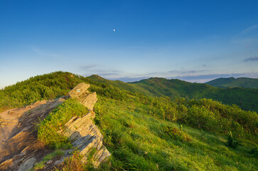 Green Bieszczady, View from Bukowe Berdo sunny day, Spring in the mountains © uranos1980