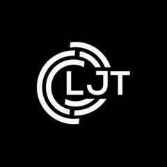 LJT letter logo design on black background.LJT creative initials letter logo concept.LJT vector letter design.