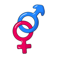 Male and female gender symbol. Cartoon. Vector illustration