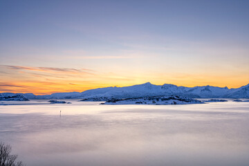 Sunrise in the mountains Norway