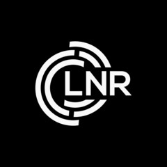 LNR letter logo design on black background.LNR creative initials letter logo concept.LNR vector letter design.