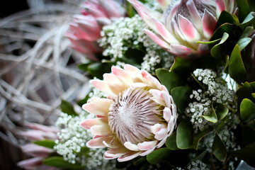 protea flower weding bouquet