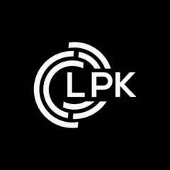 Obraz premium LPK letter logo design on black background.LPK creative initials letter logo concept.LPK vector letter design.