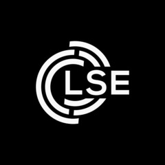 LSE letter logo design on black background.LSE creative initials letter logo concept.LSE vector letter design.