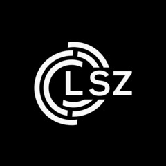 LSZ letter logo design on black background.LSZ creative initials letter logo concept.LSZ vector letter design.