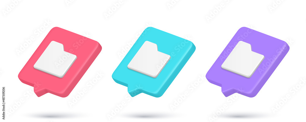 Poster realistic 3d icon folder cyberspace archive information storage quick tips collection vector