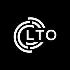 LTO letter logo design on black background.LTO creative initials letter logo concept.LTO vector letter design.