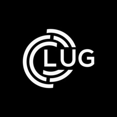 LUG letter logo design on black background.LUG creative initials letter logo concept.LUG vector letter design.