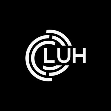 LUH letter logo design on black background.LUH creative initials letter logo concept.LUH vector letter design.