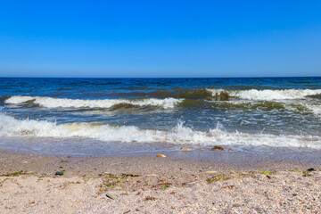 View of the stormy Black sea in Bulgaria