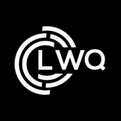 LWQ letter logo design on black background.LWQ creative initials letter logo concept.LWQ vector letter design.