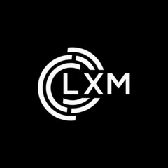 LXM letter logo design on black background.LXM creative initials letter logo concept.LXM vector letter design.