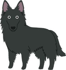 ベルジアン・グローネンダールの犬イラスト