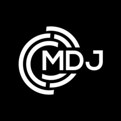 MDJ letter logo design on black background.MDJ creative initials letter logo concept.MDJ vector letter design.