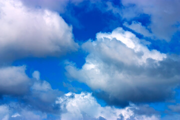 Blue sky with clouds in spring day.
