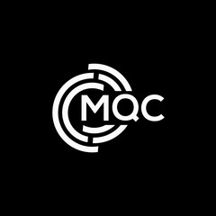 MQC letter logo design on black background.MQC creative initials letter logo concept.MQC vector letter design.