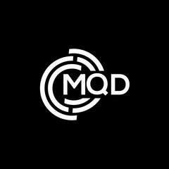 MQD letter logo design on black background.MQD creative initials letter logo concept.MQD vector letter design.