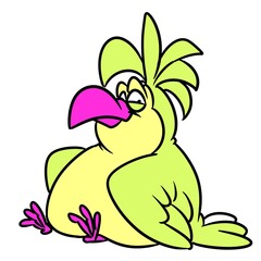 big fat bird parody sitting illustration cartoon