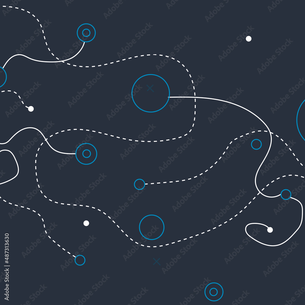 Poster abstract simple pattern made with circles and dotted lines. modern minimalist circles vector concept
