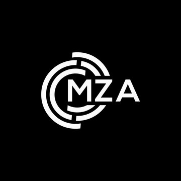 MZA letter logo design on black background.MZA creative initials letter logo concept.MZA vector letter design.