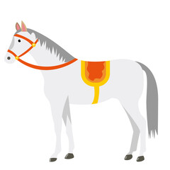 Cute horse toy. Vector illustration. White horse. cartoon style