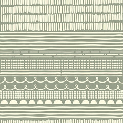 Elegant hand drawn boho doodle print seamless pattern, endless repeat