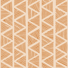 Elegant hand drawn boho doodle print seamless pattern, endless repeat