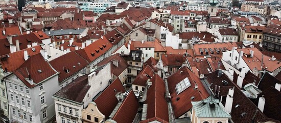 center of Prague, view of the city from the tower