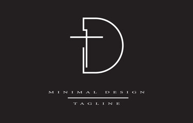 Obraz premium TD OR DT MINIMALIST LOGO DESIGN VECTOR ART ILLUSTRATION