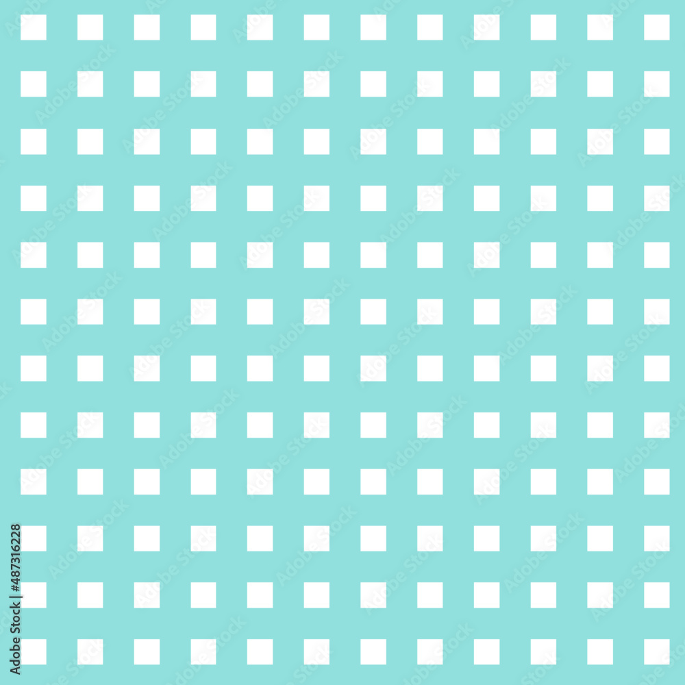 Poster Background geometry pattern set. Square seamless green aqua and white colors. Checkered pattern abstract colorful pastel colors background vector. Sweet candy Summer background design.