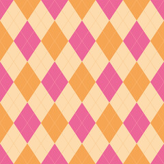 Argyle vector seamless pattern. Classic abstract geometric textile print imitation. Old fashioned knitted fabric pattern made of diamonds or lozenges.