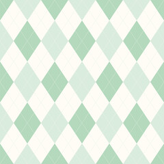 Argyle vector seamless pattern. Classic abstract geometric textile print imitation. Old fashioned knitted fabric pattern made of diamonds or lozenges.
