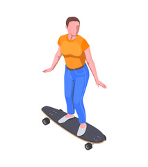Fototapeta premium Skateboard Isometric Icon