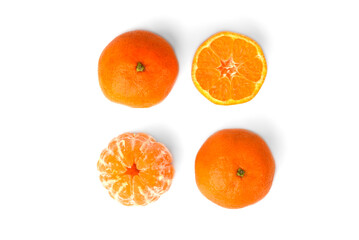 Tangerine isolated on white background.