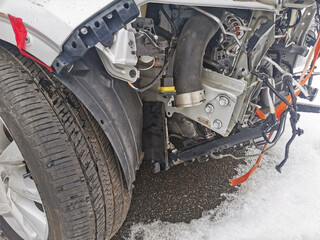 car has dented rear bumper damaged after accident