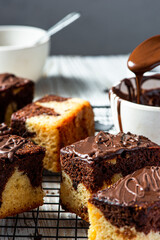 Home baking. Chocolate marble cake