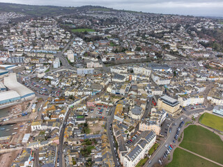 Teignmouth town Devon england uk aerial 