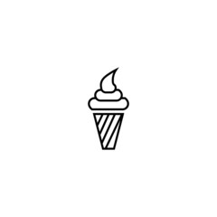Summer activities, holiday and vacation concept. Vector sign in flat style. Suitable for web sites, stores, articles, books etc. Line icon of ice cream
