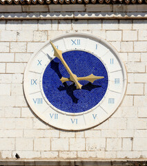 tower clock, old town of Cres, island Cres, Croatia