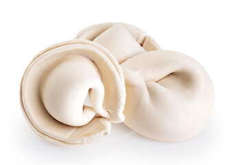 Raw meat dumplings isolated on white background. With clipping path.