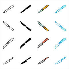 pairing knife icon set vector design template simple and clean