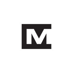 Fototapeta premium square negative space M letter logo design concept.