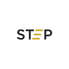 text step logo design vector illustration. - obrazy, fototapety, plakaty