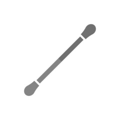 Cotton swab grey flat vector icon